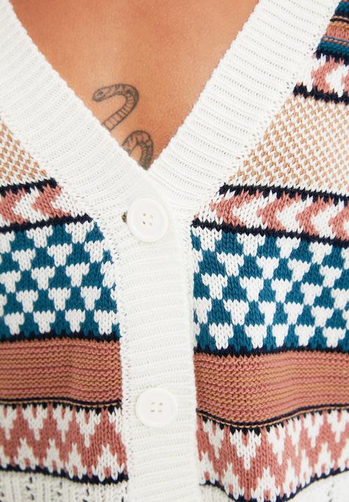 Trendyol - Jacquard knitwear cardigan - beige
