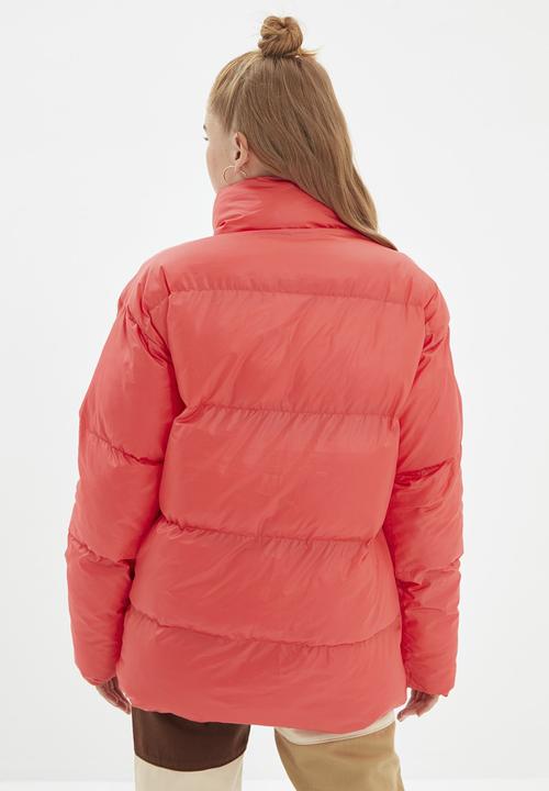 Trendyol - Down collar down jacket - red