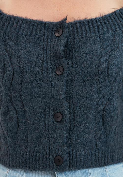 Trendyol - Crop knitwear cardigan - indigo