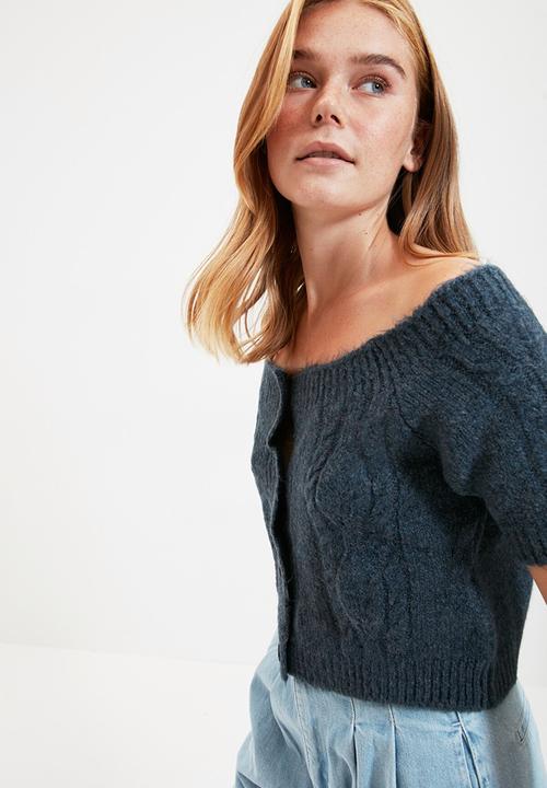 Trendyol - Crop knitwear cardigan - indigo