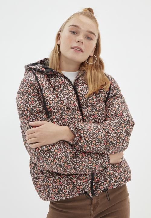 Trendyol - Floral pattern hooded inflatable coat - multi