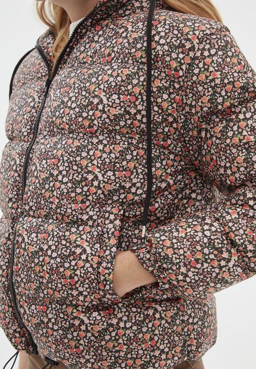 Trendyol - Floral pattern hooded inflatable coat - multi