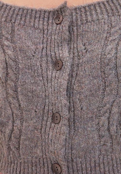 Trendyol - Crop knitwear cardigan - grey