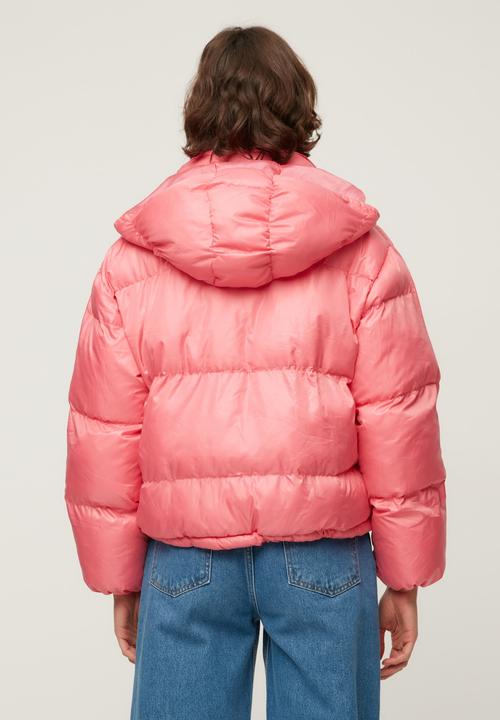 Trendyol - Hooded inflatable coat - fuchsia