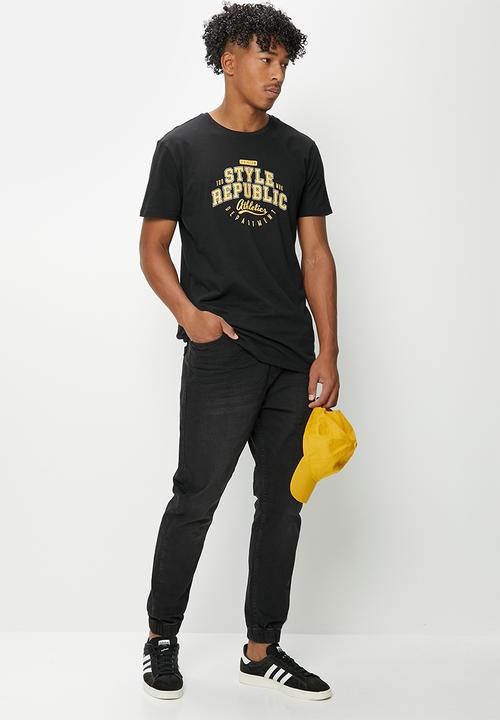 STYLE REPUBLIC - Byron tapered fit jogger jeans - washed black