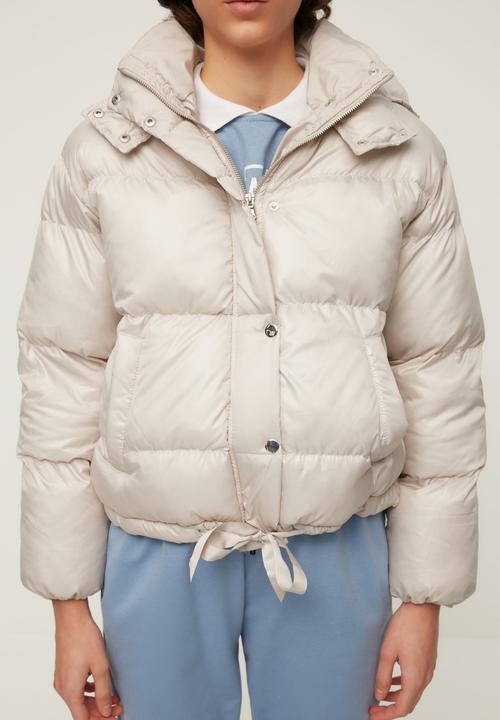 Trendyol - Hooded inflatable coat - stone