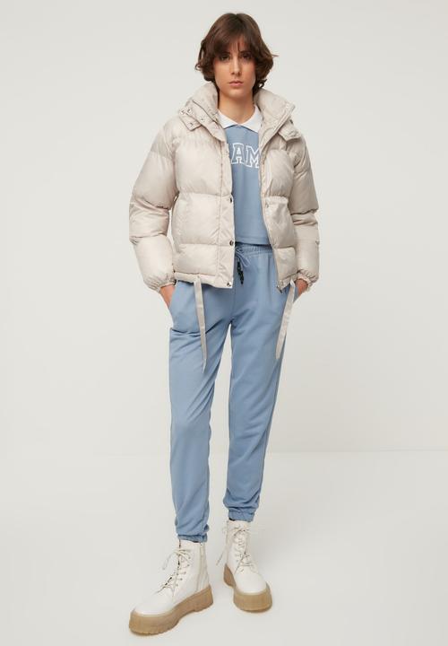 Trendyol - Hooded inflatable coat - stone