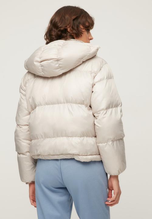 Trendyol - Hooded inflatable coat - stone
