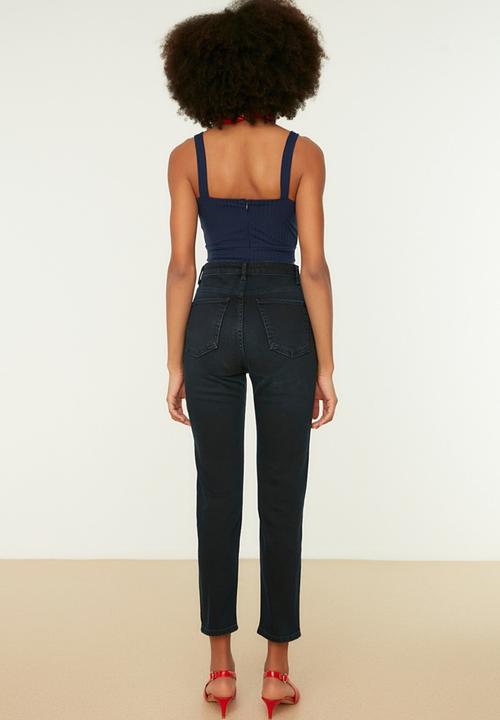 Trendyol - High waist mom jeans - midnight blue