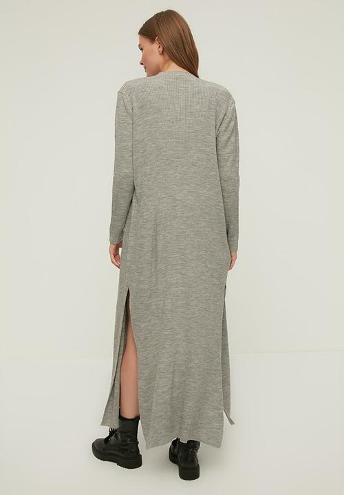 Trendyol - Slit detailed knitwear cardigan - grey