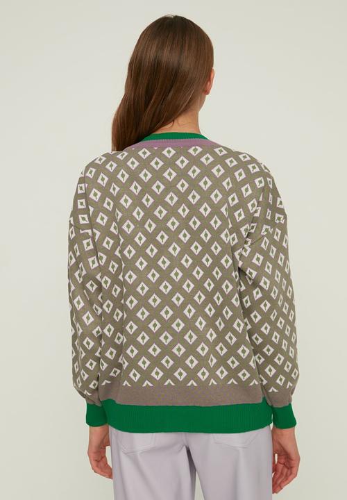 Trendyol - Jacquard knitwear cardigan - green
