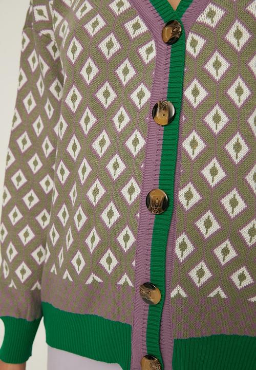 Trendyol - Jacquard knitwear cardigan - green
