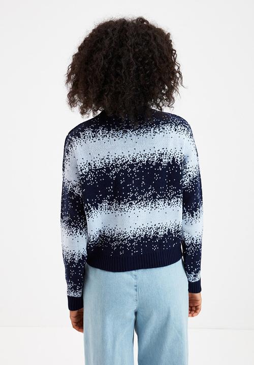 Trendyol - Jacquard knitwear cardigan - navy 