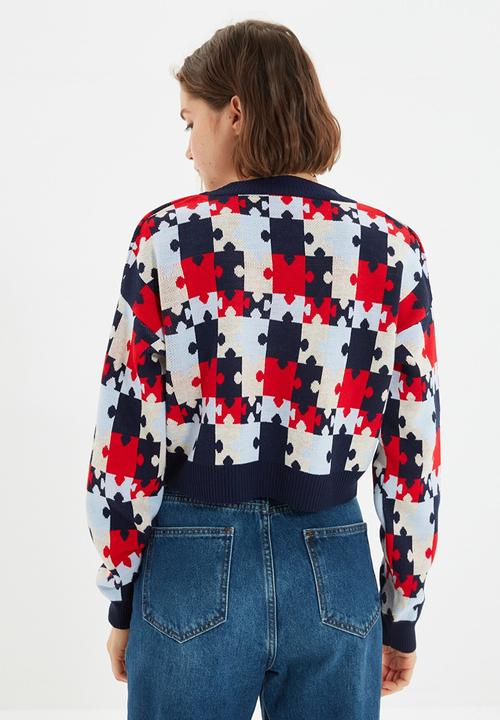 Trendyol - Jacquard knitwear sweater - navy