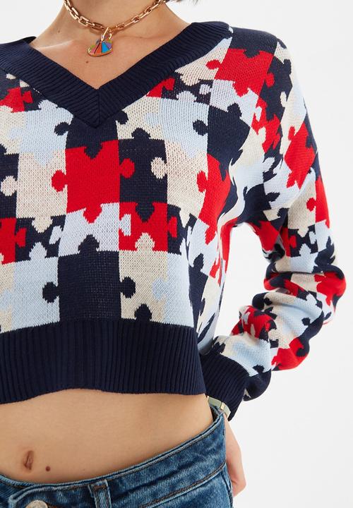 Trendyol - Jacquard knitwear sweater - navy
