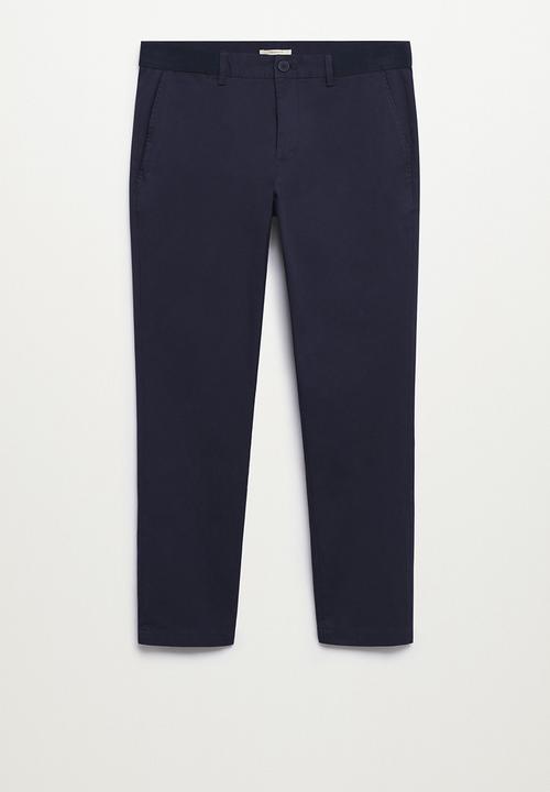 MANGO - Trousers prato - navy