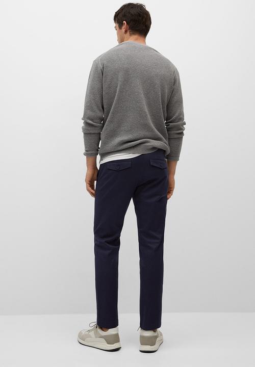 MANGO - Trousers prato - navy