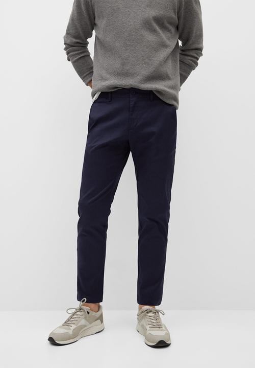 MANGO - Trousers prato - navy