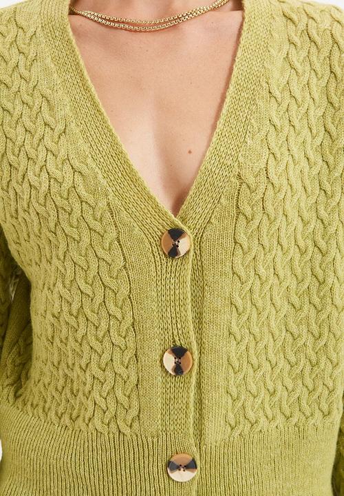 Trendyol - Knit detailed knitwear cardigan - green