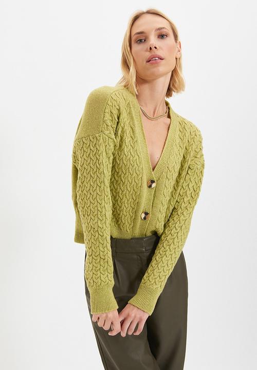 Trendyol - Knit detailed knitwear cardigan - green