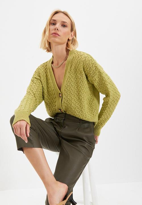 Trendyol - Knit detailed knitwear cardigan - green