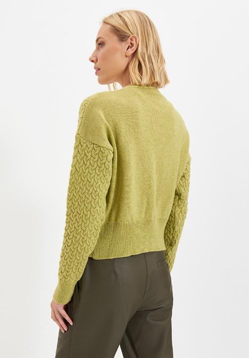 Trendyol - Knit detailed knitwear cardigan - green