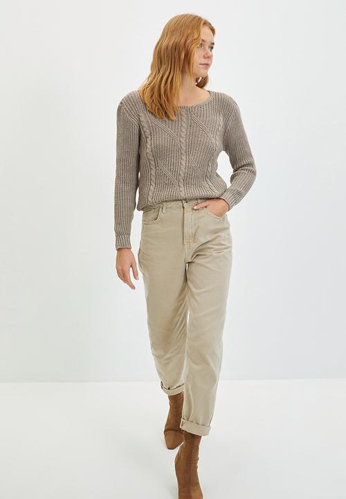Trendyol - Knitted detailed knitwear sweater - beige