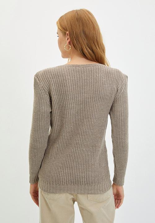 Trendyol - Knitted detailed knitwear sweater - beige