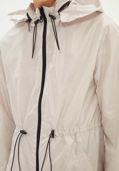 Trendyol - Hooded pleated waist coat - stone