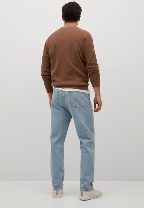 MANGO - Antigua Structured cotton Knitwear  - rust