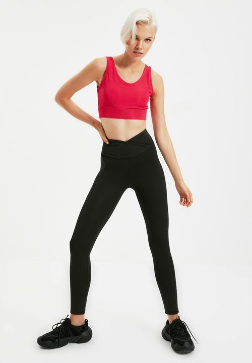 Trendyol - Knitted sport leggings - black
