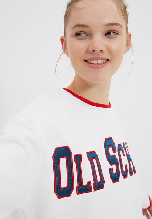 Trendyol - Embroidered loose pattern raised knitted sweatshirt - ecru