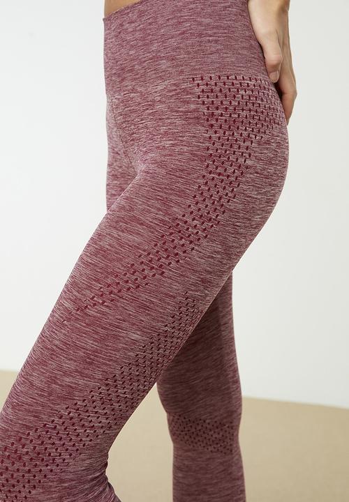 Trendyol - Melange seamless sports tights - burgundy