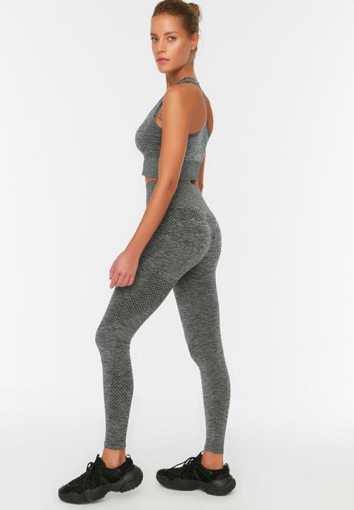 Trendyol - Melange seamless sports tights - anthracite