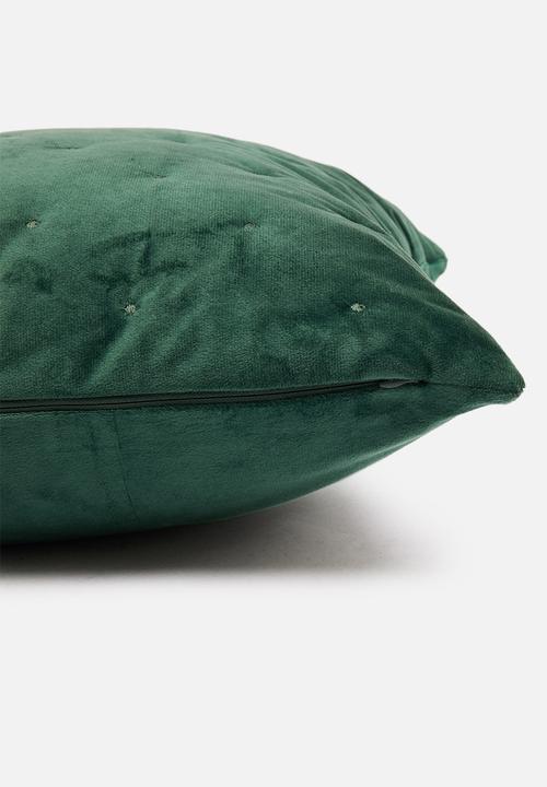 Sixth Floor - Thea velvet cushion cover - green