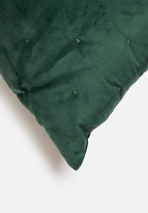 Sixth Floor - Thea velvet cushion cover - green