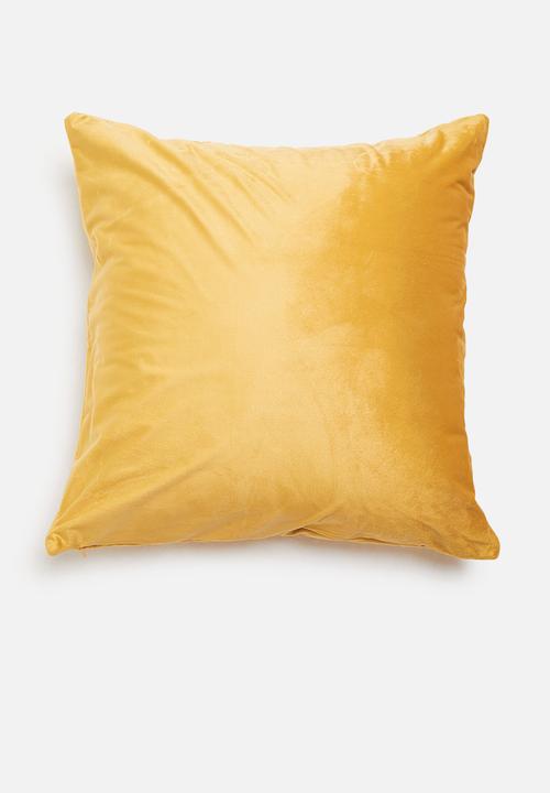 Sixth Floor - Thea velvet cushion cover - mustard yellow