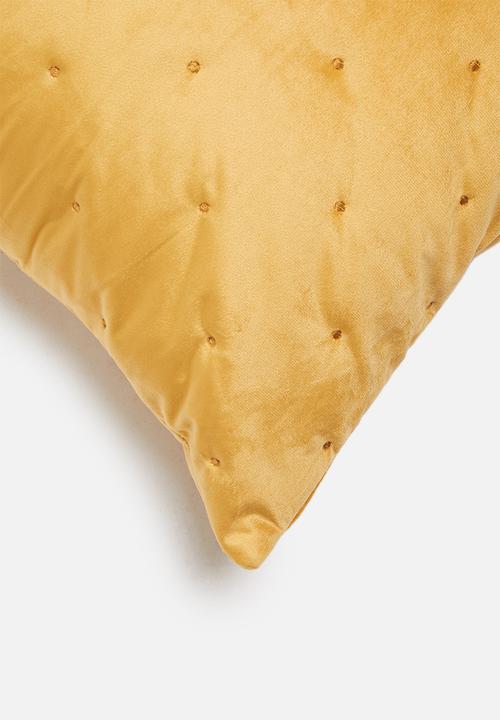 Sixth Floor - Thea velvet cushion cover - mustard yellow