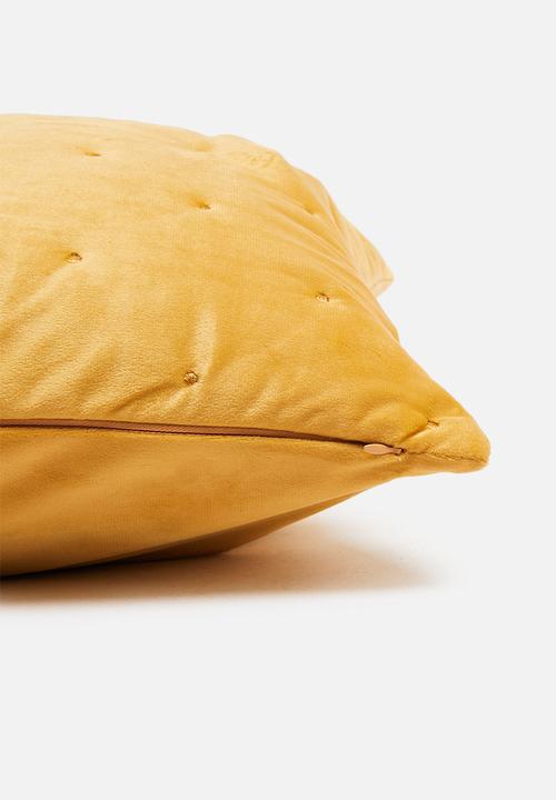 Sixth Floor - Thea velvet cushion cover - mustard yellow