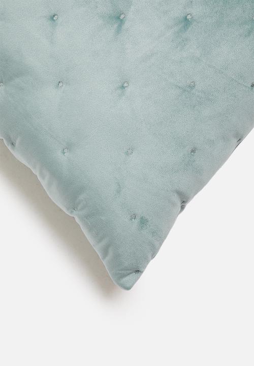 Sixth Floor - Thea velvet cushion cover - duck egg blue