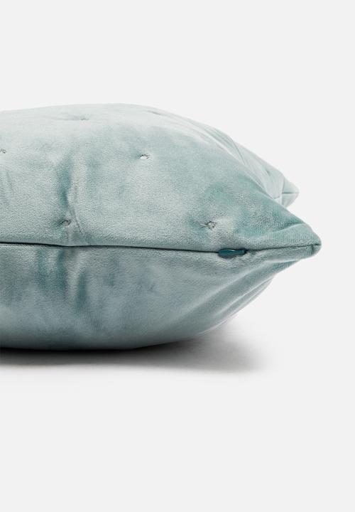 Sixth Floor - Thea velvet cushion cover - duck egg blue