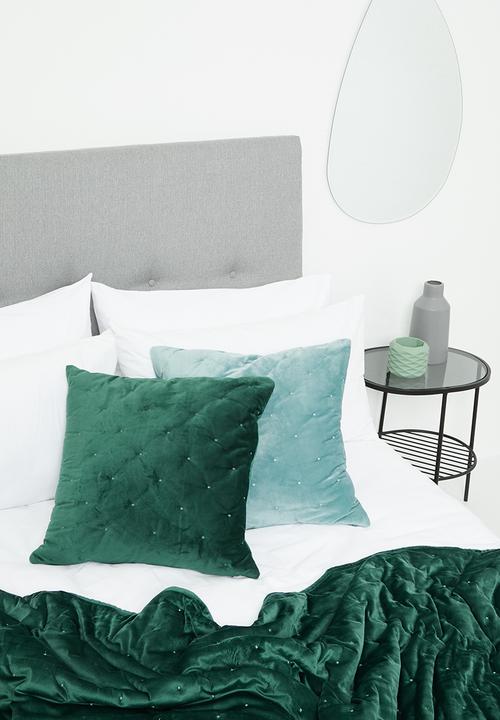 Sixth Floor - Thea velvet cushion cover - green