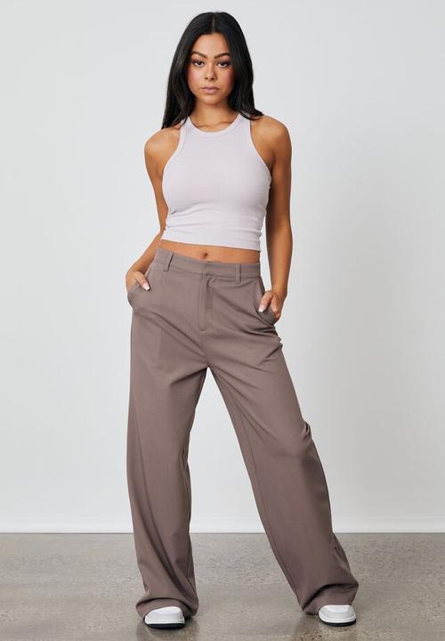 Factorie - Wide leg pant - burnt iron