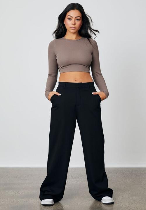Factorie - Wide leg pant - black