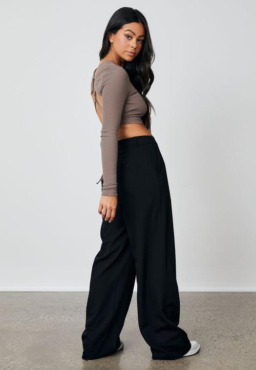 Factorie - Wide leg pant - black