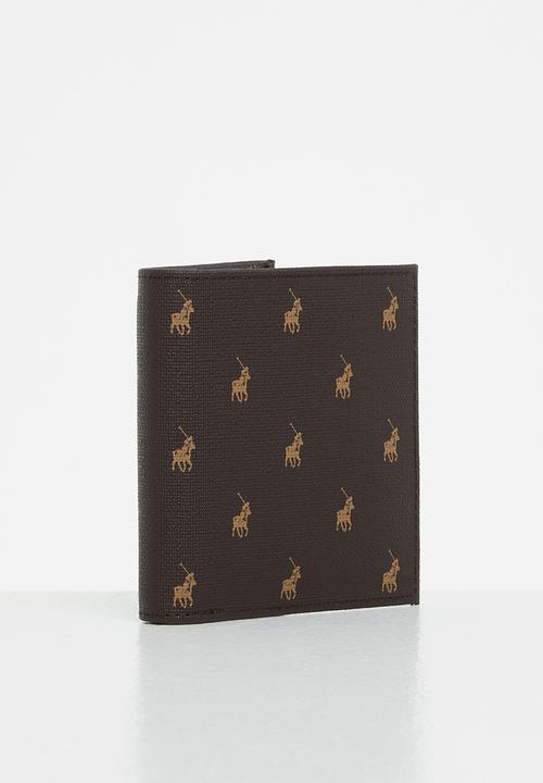 POLO - Monogram credit card wallet fold - brown iconic