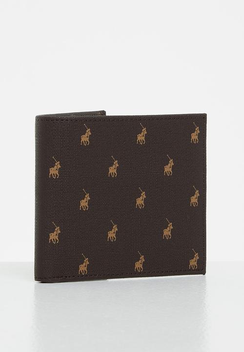 POLO - Monogram credit card wallet - brown iconic