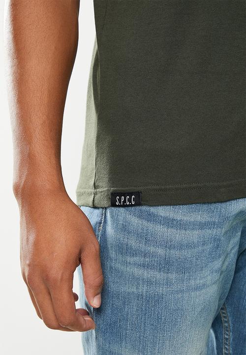 S.P.C.C - Denico regular fit straight hem tee  - dark moss