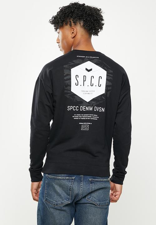 S.P.C.C - Wyatt relaxed fit crew neck sweat  - black