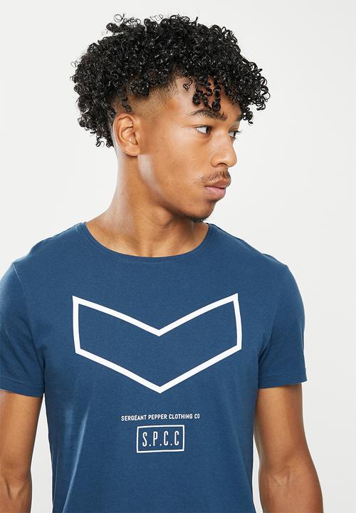 S.P.C.C - Denico regular fit straight hem tee  - denim blue